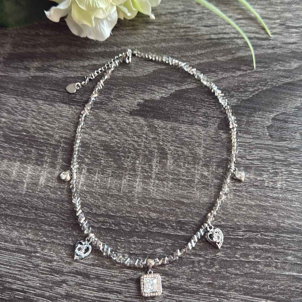 Elegant Silver Heart Charm Necklace